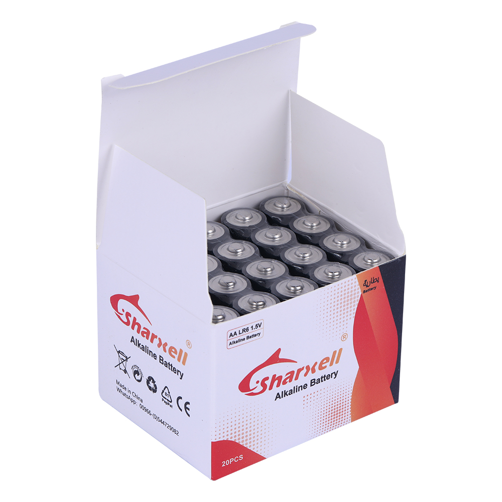 Sharxell LR6 AA Alkaline Battery — 20-Piece Box sales packaging